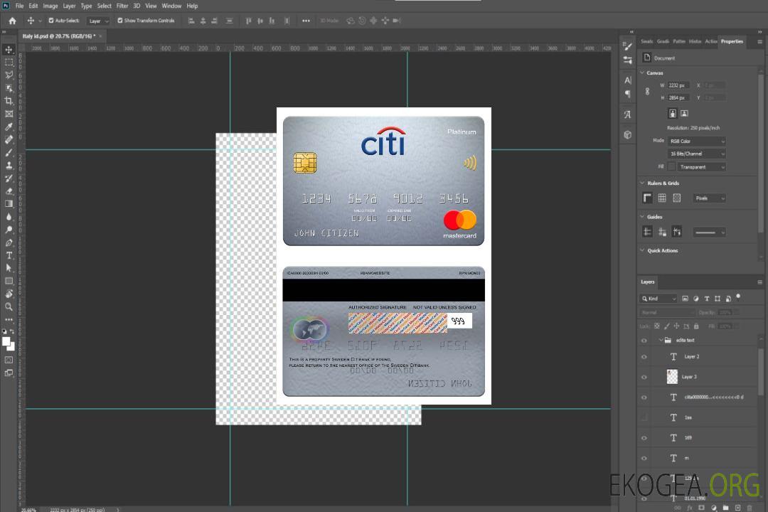 Suède Citibank mastercard platine template Suède Citibank mastercard platine template